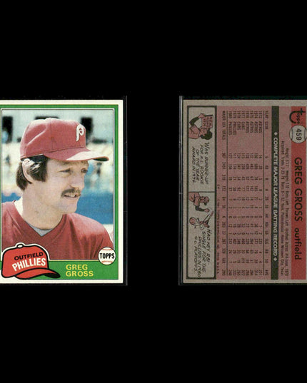 Philadelphia Phillies 1981 Topps Baseball 60-Card Lot Topps VG