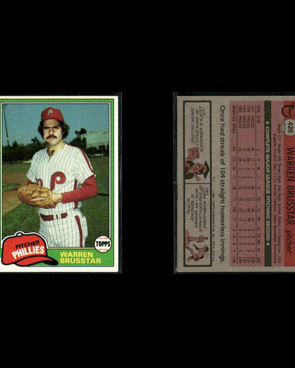 Philadelphia Phillies 1981 Topps Baseball 60-Card Lot Topps VG