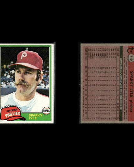 Philadelphia Phillies 1981 Topps Baseball 60-Card Lot Topps VG
