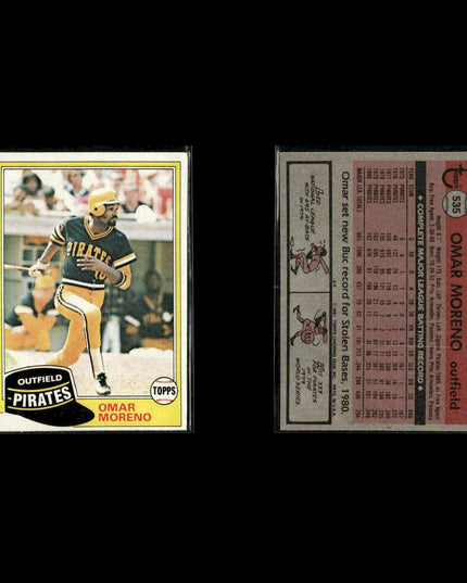 Pittsburgh Pirates 1981 Topps Baseball 40-Card Lot Topps VG