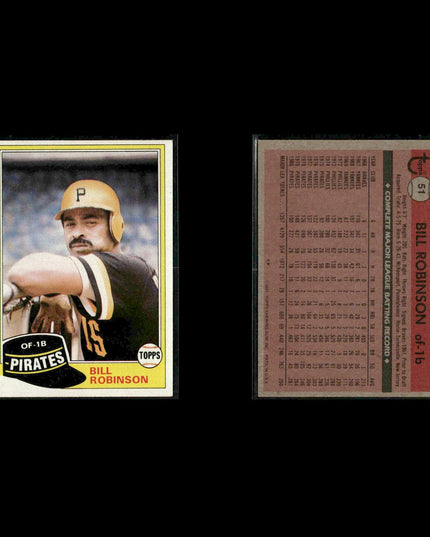 Pittsburgh Pirates 1981 Topps Baseball 40-Card Lot Topps VG