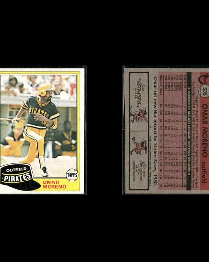 Pittsburgh Pirates 1981 Topps Baseball 40-Card Lot Topps VG