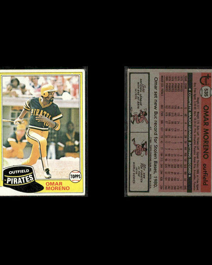 Pittsburgh Pirates 1981 Topps Baseball 40-Card Lot Topps VG