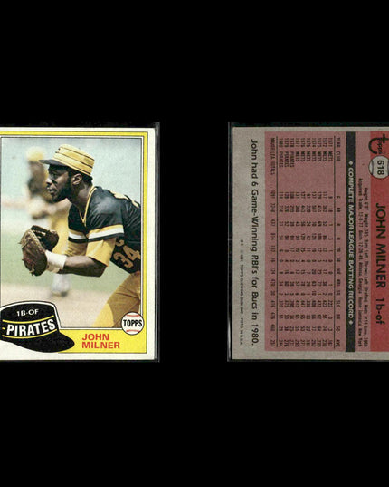 Pittsburgh Pirates 1981 Topps Baseball 40-Card Lot Topps VG