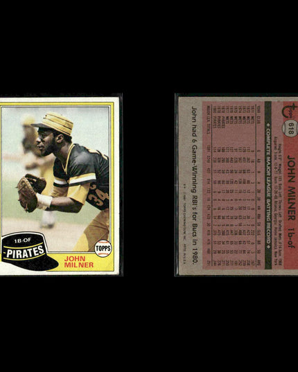 Pittsburgh Pirates 1981 Topps Baseball 40-Card Lot Topps VG