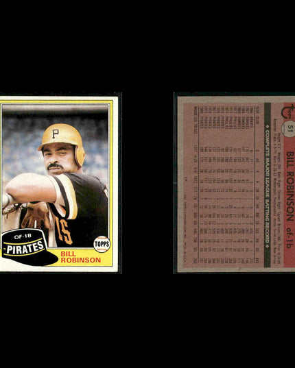 Pittsburgh Pirates 1981 Topps Baseball 40-Card Lot Topps VG