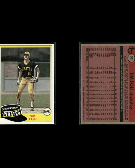 Pittsburgh Pirates 1981 Topps Baseball 40-Card Lot Topps VG