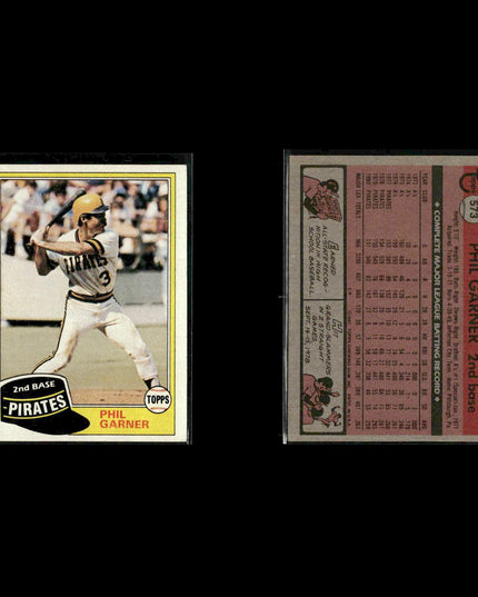 Pittsburgh Pirates 1981 Topps Baseball 40-Card Lot Topps VG