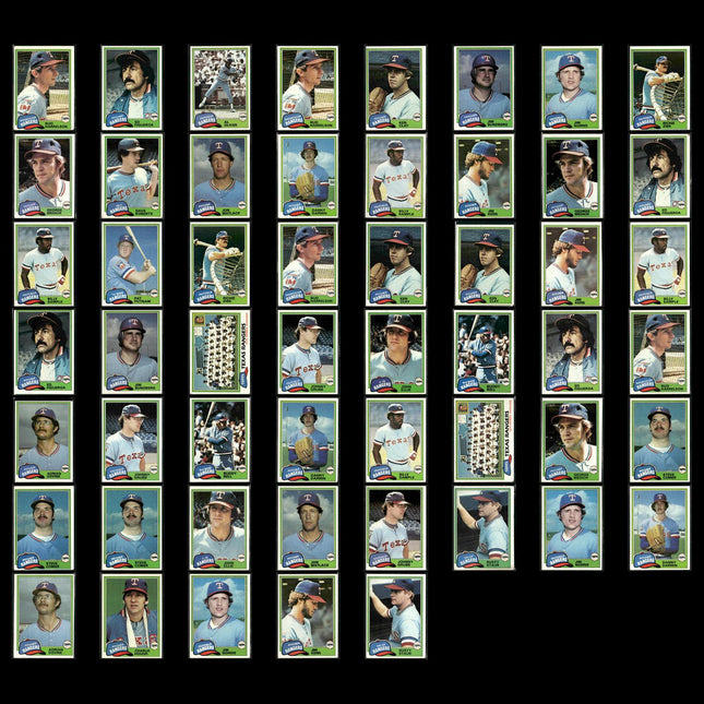 Texas Rangers 1981 Topps Baseball 53-Card Lot Topps VG