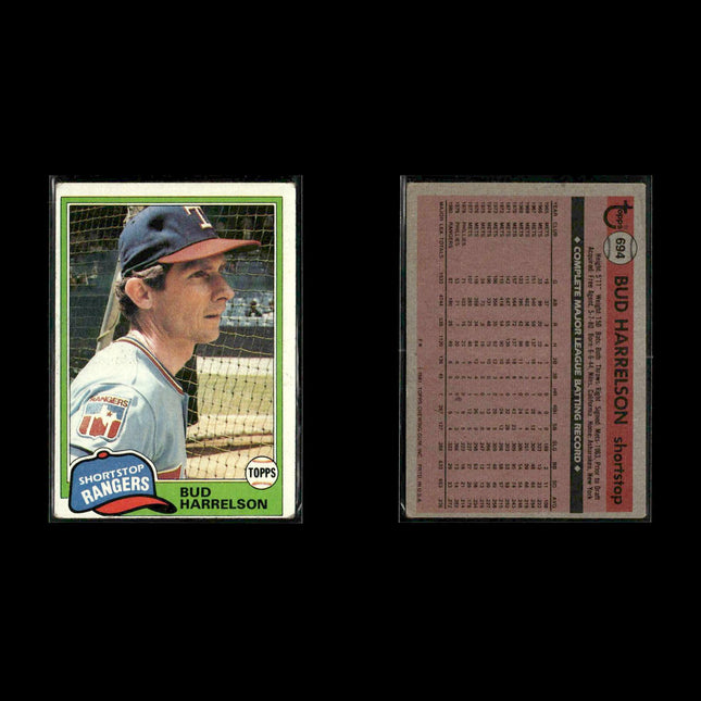 Texas Rangers 1981 Topps Baseball 53-Card Lot Topps VG