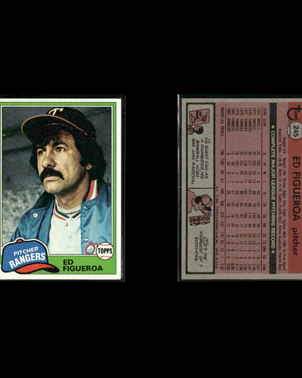 Texas Rangers 1981 Topps Baseball 53-Card Lot Topps VG