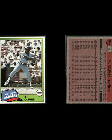 Texas Rangers 1981 Topps Baseball 53-Card Lot Topps VG