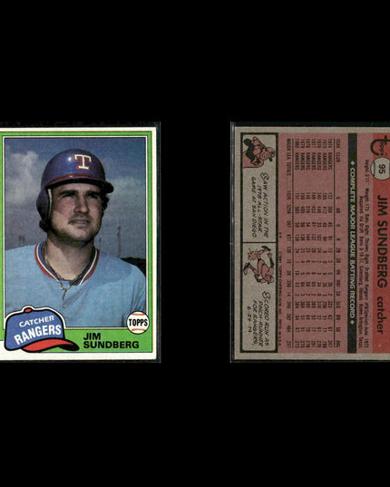 Texas Rangers 1981 Topps Baseball 53-Card Lot Topps VG