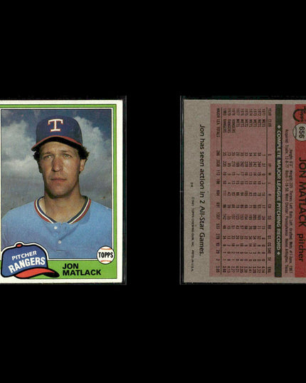Texas Rangers 1981 Topps Baseball 53-Card Lot Topps VG