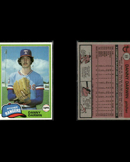 Texas Rangers 1981 Topps Baseball 53-Card Lot Topps VG