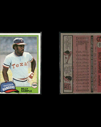 Texas Rangers 1981 Topps Baseball 53-Card Lot Topps VG