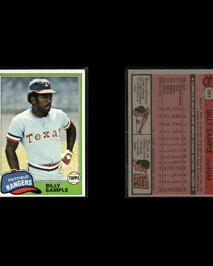 Texas Rangers 1981 Topps Baseball 53-Card Lot Topps VG