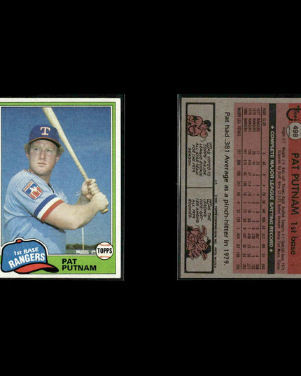 Texas Rangers 1981 Topps Baseball 53-Card Lot Topps VG