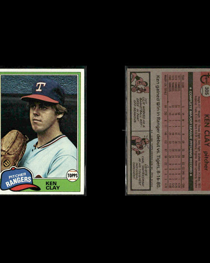 Texas Rangers 1981 Topps Baseball 53-Card Lot Topps VG