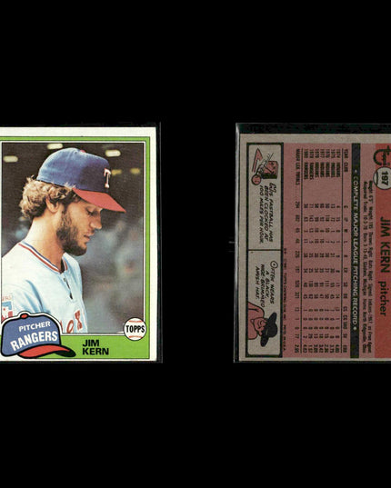 Texas Rangers 1981 Topps Baseball 53-Card Lot Topps VG