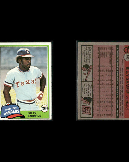 Texas Rangers 1981 Topps Baseball 53-Card Lot Topps VG