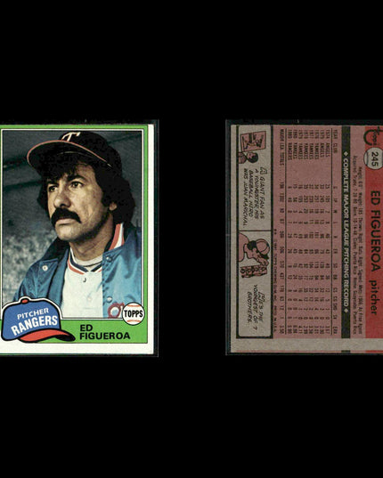 Texas Rangers 1981 Topps Baseball 53-Card Lot Topps VG