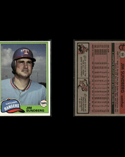 Texas Rangers 1981 Topps Baseball 53-Card Lot Topps VG