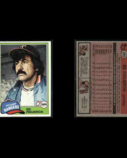 Texas Rangers 1981 Topps Baseball 53-Card Lot Topps VG