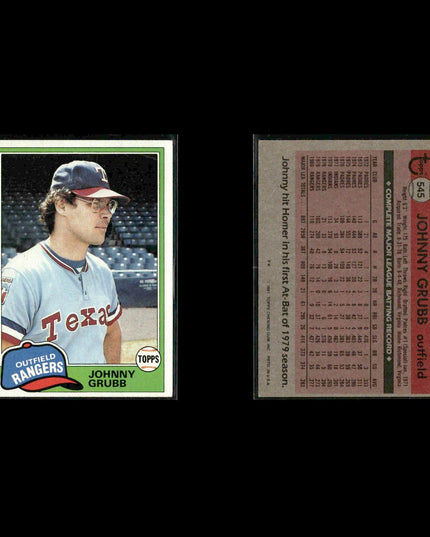 Texas Rangers 1981 Topps Baseball 53-Card Lot Topps VG