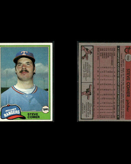 Texas Rangers 1981 Topps Baseball 53-Card Lot Topps VG