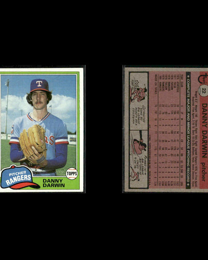 Texas Rangers 1981 Topps Baseball 53-Card Lot Topps VG