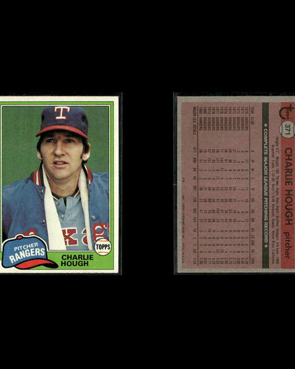 Texas Rangers 1981 Topps Baseball 53-Card Lot Topps VG