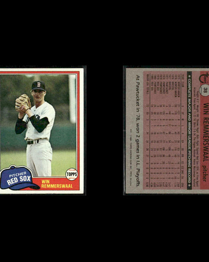 Boston Red Sox 1981 Topps Baseball 41-Card Lot Topps VG