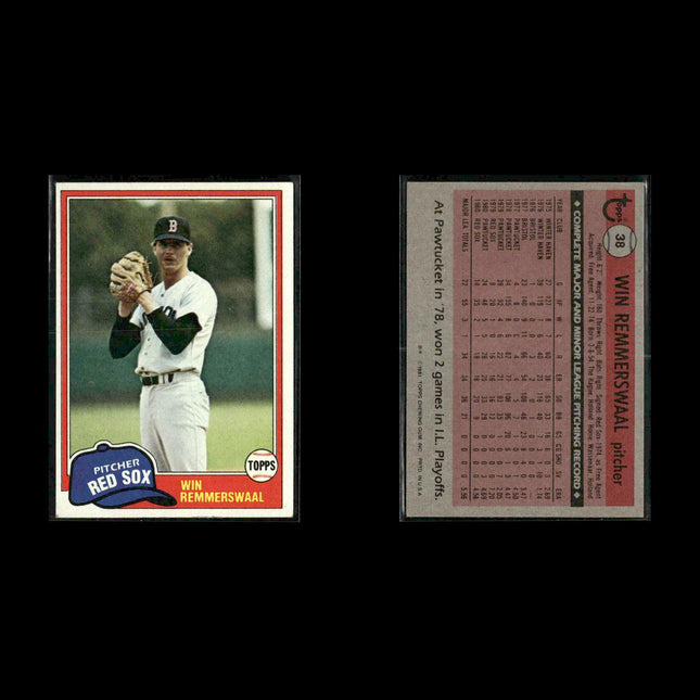 Boston Red Sox 1981 Topps Baseball 41-Card Lot Topps VG