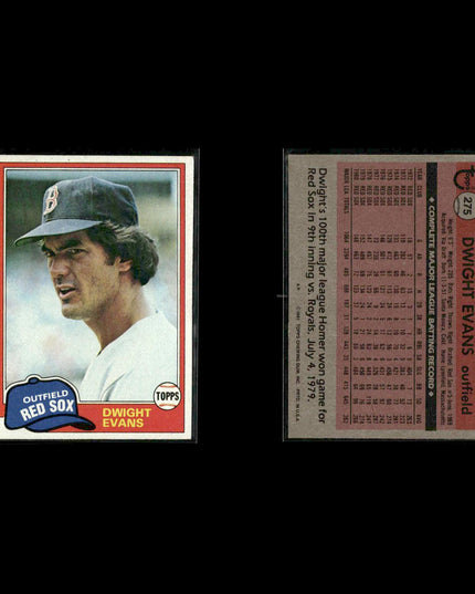 Boston Red Sox 1981 Topps Baseball 41-Card Lot Topps VG