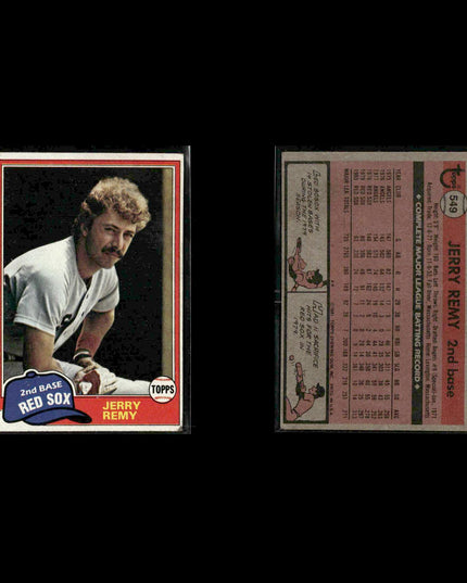 Boston Red Sox 1981 Topps Baseball 41-Card Lot Topps VG
