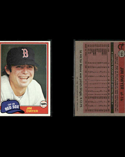 Boston Red Sox 1981 Topps Baseball 41-Card Lot Topps VG