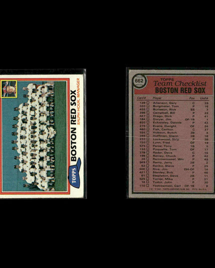 Boston Red Sox 1981 Topps Baseball 41-Card Lot Topps VG