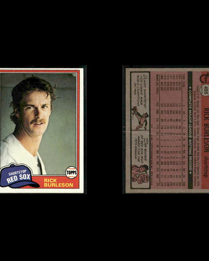 Boston Red Sox 1981 Topps Baseball 41-Card Lot Topps VG