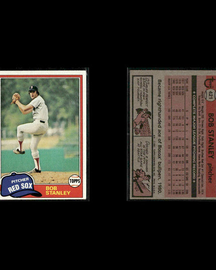 Boston Red Sox 1981 Topps Baseball 41-Card Lot Topps VG