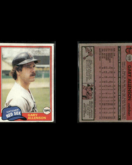Boston Red Sox 1981 Topps Baseball 41-Card Lot Topps VG