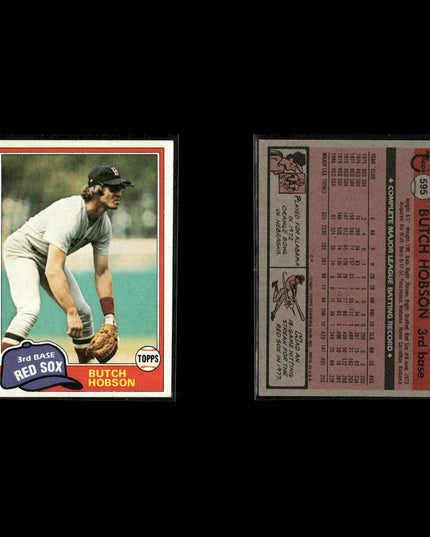 Boston Red Sox 1981 Topps Baseball 41-Card Lot Topps VG