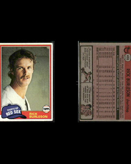 Boston Red Sox 1981 Topps Baseball 41-Card Lot Topps VG