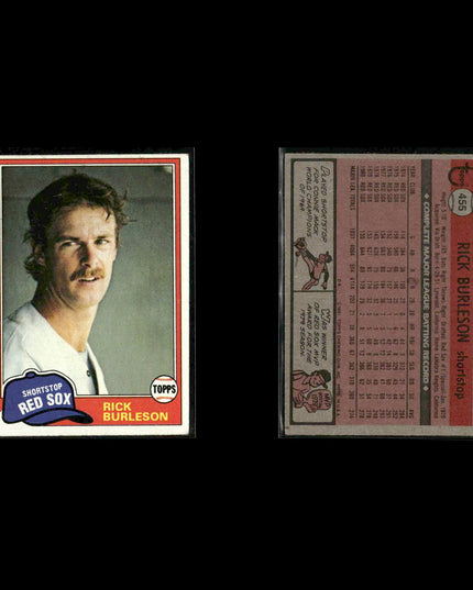 Boston Red Sox 1981 Topps Baseball 41-Card Lot Topps VG