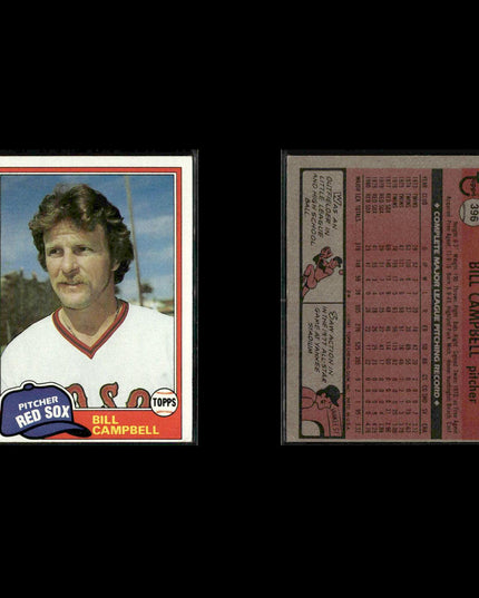 Boston Red Sox 1981 Topps Baseball 41-Card Lot Topps VG