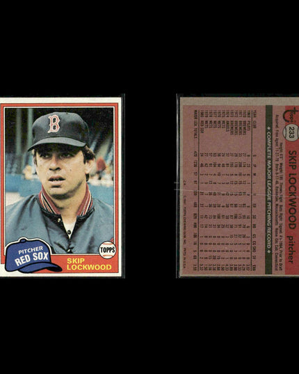 Boston Red Sox 1981 Topps Baseball 41-Card Lot Topps VG