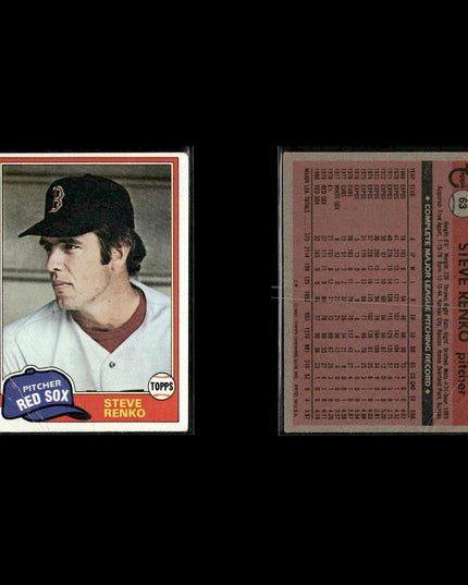 Boston Red Sox 1981 Topps Baseball 41-Card Lot Topps VG