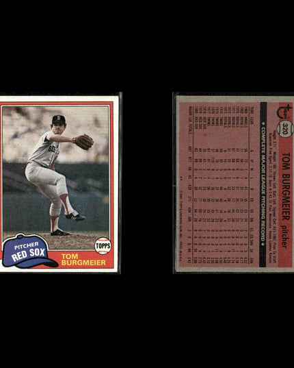 Boston Red Sox 1981 Topps Baseball 41-Card Lot Topps VG