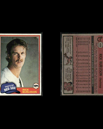 Boston Red Sox 1981 Topps Baseball 41-Card Lot Topps VG