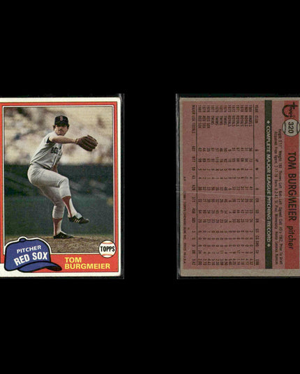 Boston Red Sox 1981 Topps Baseball 41-Card Lot Topps VG